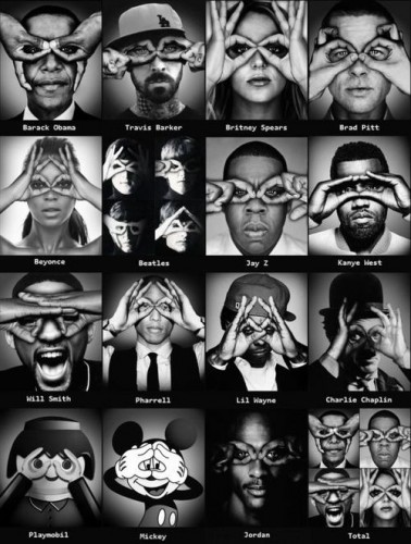 Celebrities hand glasses