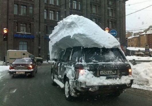 Snow on a car