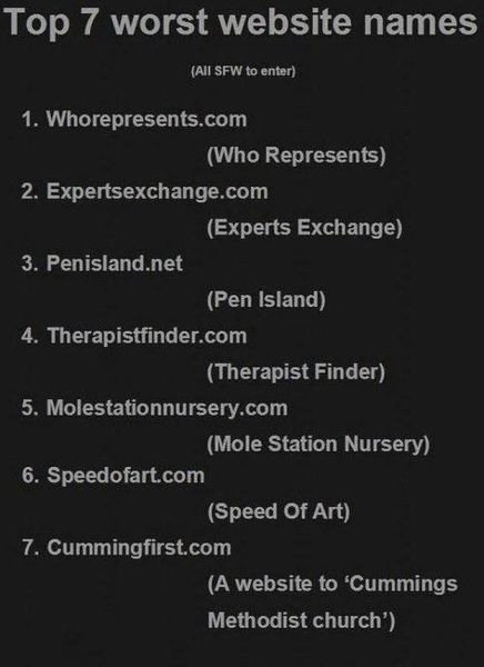 Top 7 worst website names