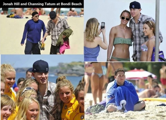 Jonah Hill and Channing Tatum at the beach