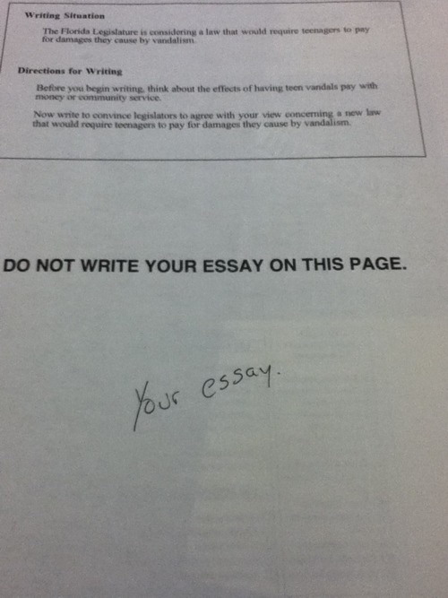 Do not write your essay