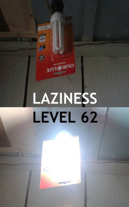Lazyness level: 62