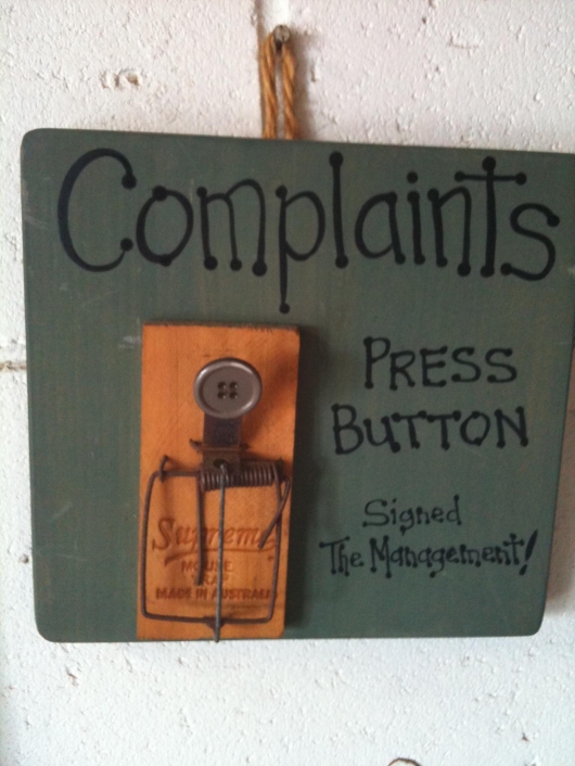 Press button for complaints