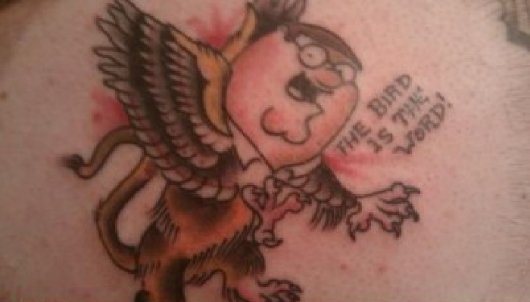 Peter Griffin - The Bird is the word tattoo