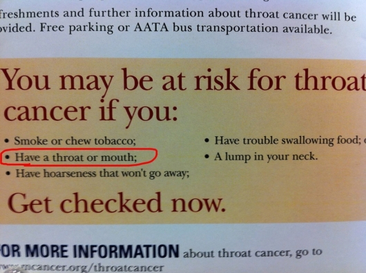 You may be at risk fro throat cancer