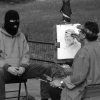 Drawing a man in ski mask