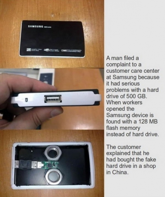 Fake Chinese hard drive
