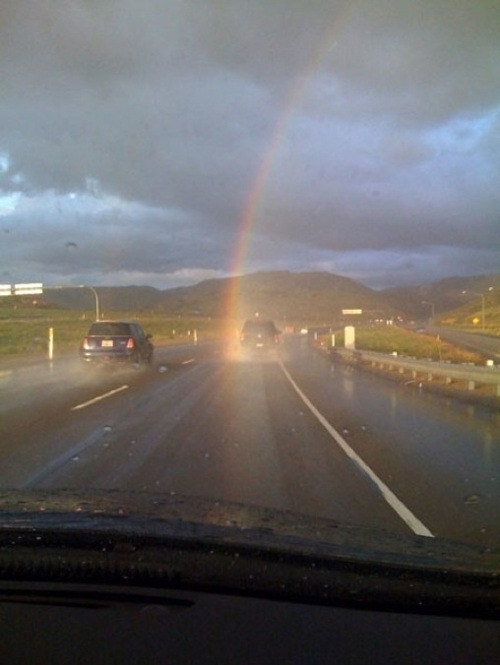 Driving into the rainbow