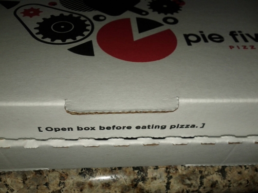 Open box before eating pizza