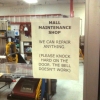Mall maintainance shop sign