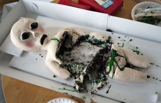 Alien autopsy cake