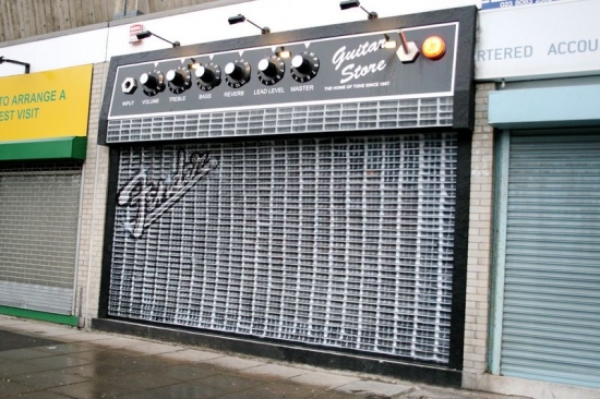 Creative guitar store design