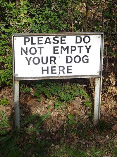 Do not empty dog