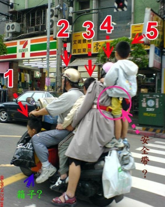 Family on a scooter