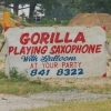 Gorilla playing saxophone 