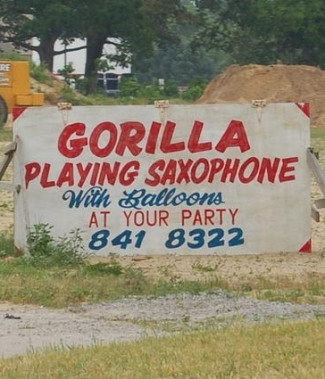 Gorilla playing saxophone 