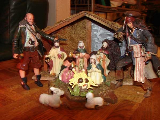 Pirates and Pastafarian Nativiti Scene