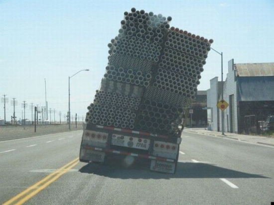 Truck tipping over
