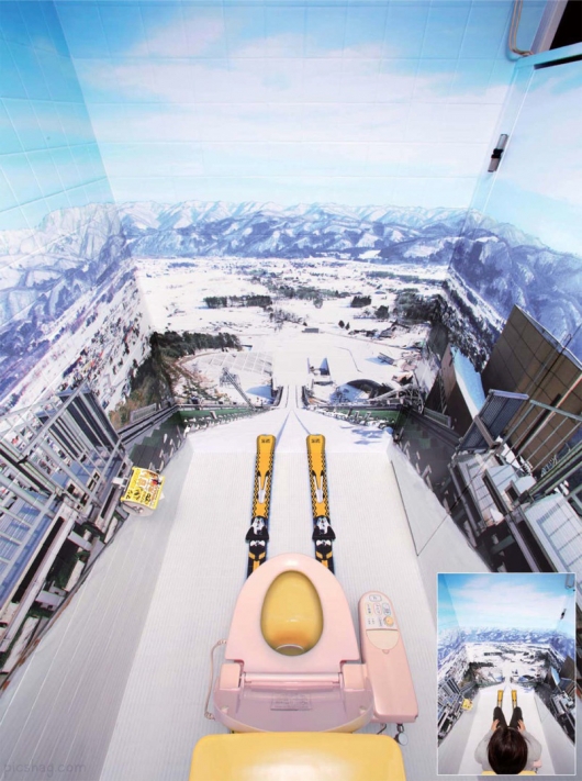 Ski jump toilet