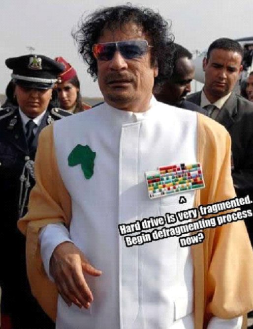 Al-Qaddafi fragmented hard drive
