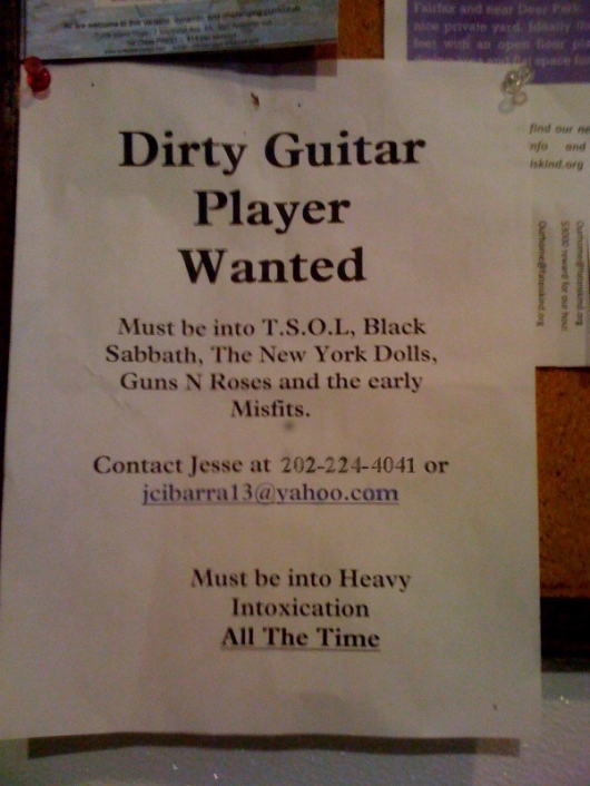Dirty guitar player wanted