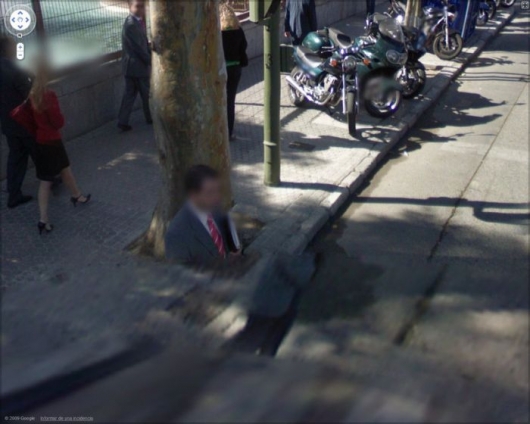 Planted man on Google streetview